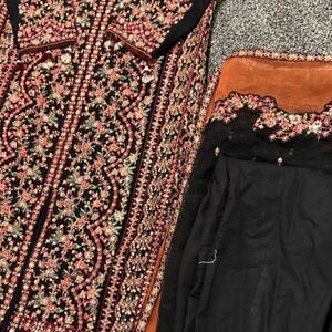 Embroidered Black and Orange Garment